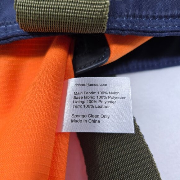 Richard James Sevile Row Tote Bag Ocean Navy Blue Padded Nylon Leather - Picture 12 of 16